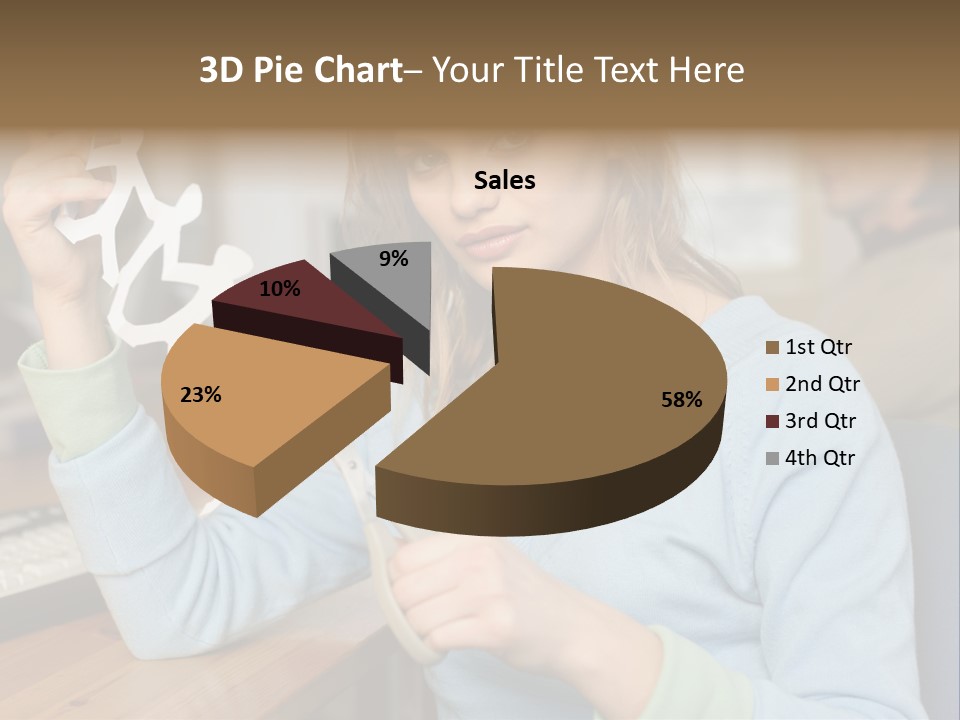 Woman Making A Paper Chain PowerPoint Template