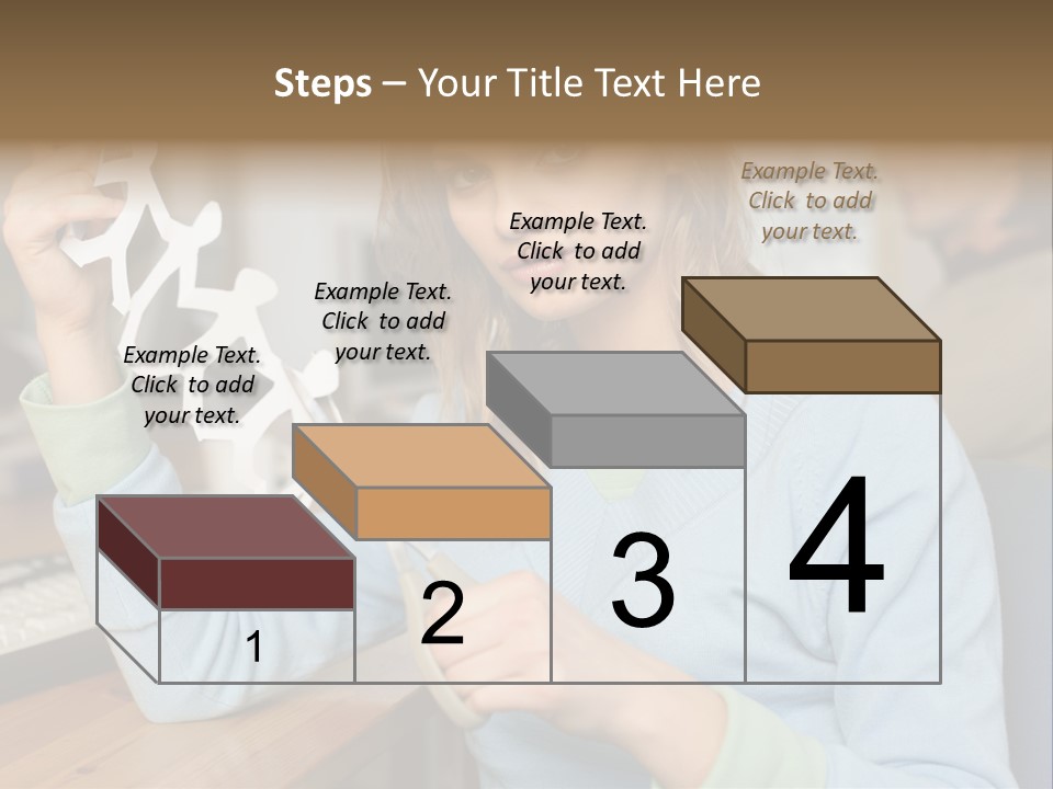Woman Making A Paper Chain PowerPoint Template