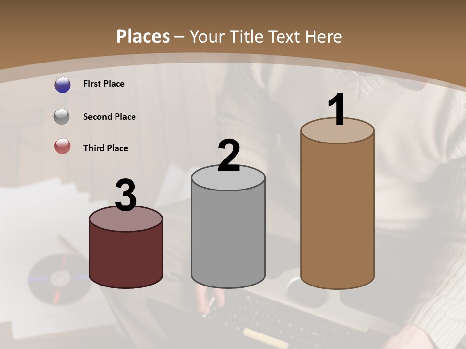 Man Sitting On The Floor With Laptop PowerPoint Template