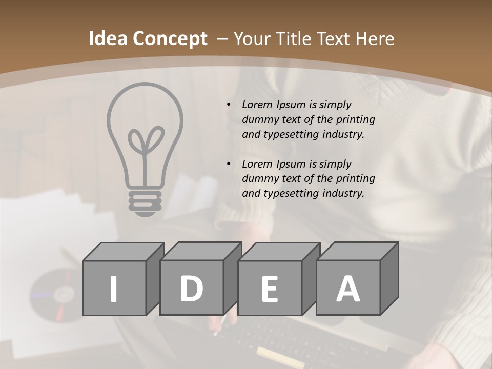 Man Sitting On The Floor With Laptop PowerPoint Template