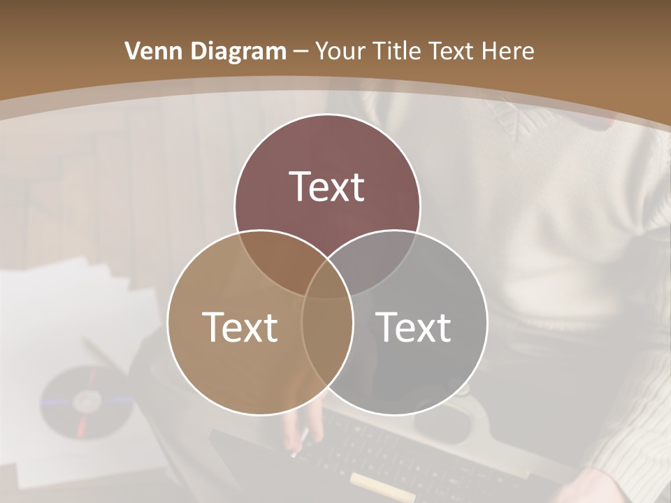 Man Sitting On The Floor With Laptop PowerPoint Template