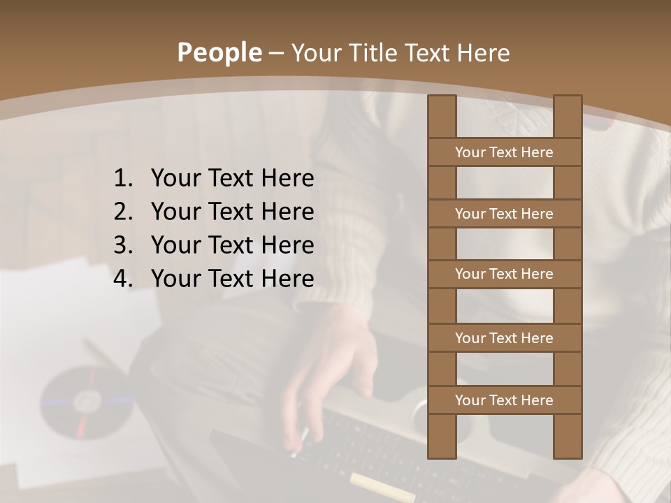 Man Sitting On The Floor With Laptop PowerPoint Template