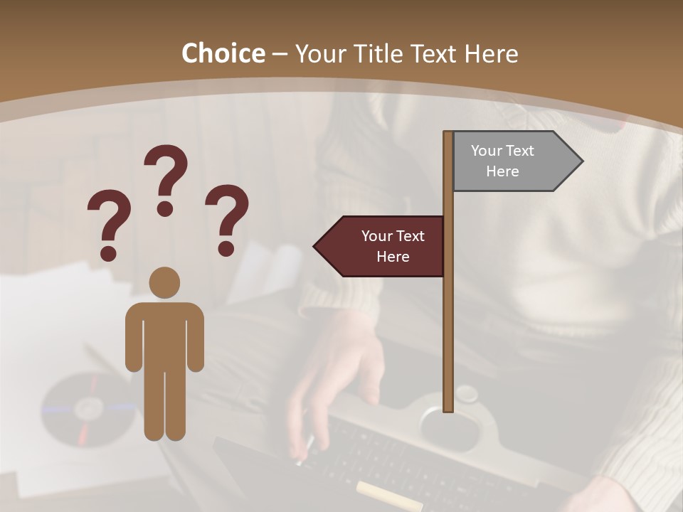 Man Sitting On The Floor With Laptop PowerPoint Template