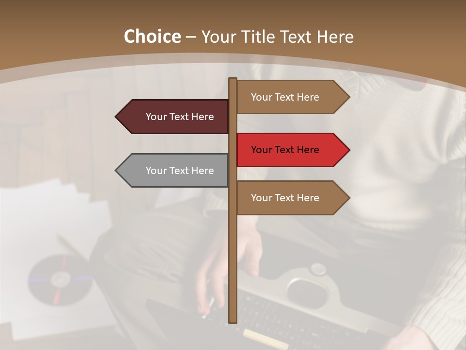 Man Sitting On The Floor With Laptop PowerPoint Template