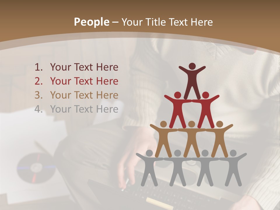 Man Sitting On The Floor With Laptop PowerPoint Template