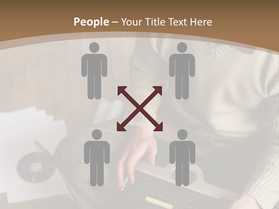 Man Sitting On The Floor With Laptop PowerPoint Template