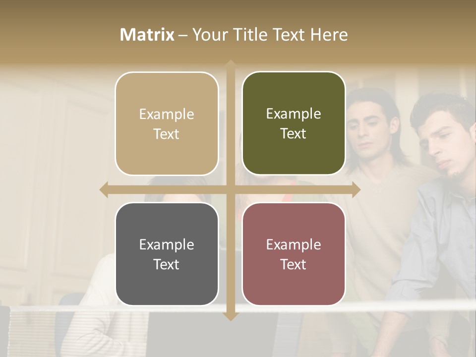 Colleagues Looking At Laptop Computer PowerPoint Template