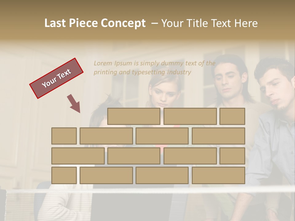 Colleagues Looking At Laptop Computer PowerPoint Template