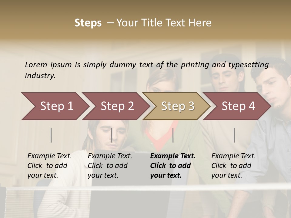 Colleagues Looking At Laptop Computer PowerPoint Template