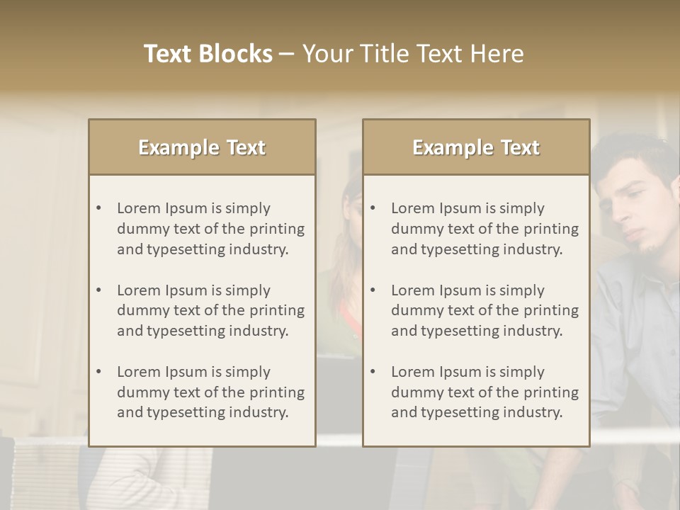 Colleagues Looking At Laptop Computer PowerPoint Template