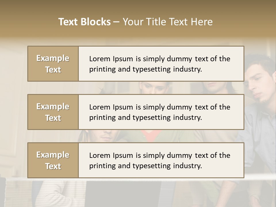 Colleagues Looking At Laptop Computer PowerPoint Template