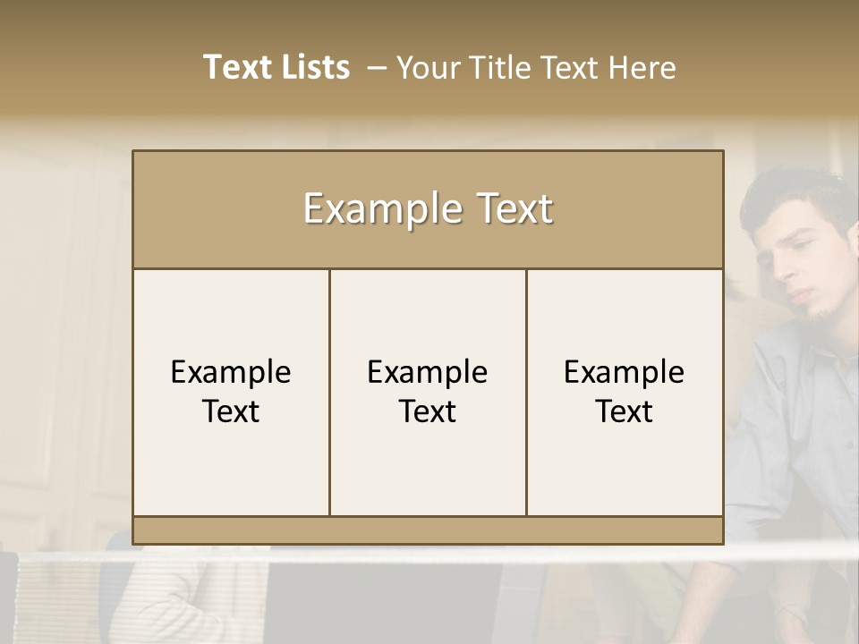 Colleagues Looking At Laptop Computer PowerPoint Template