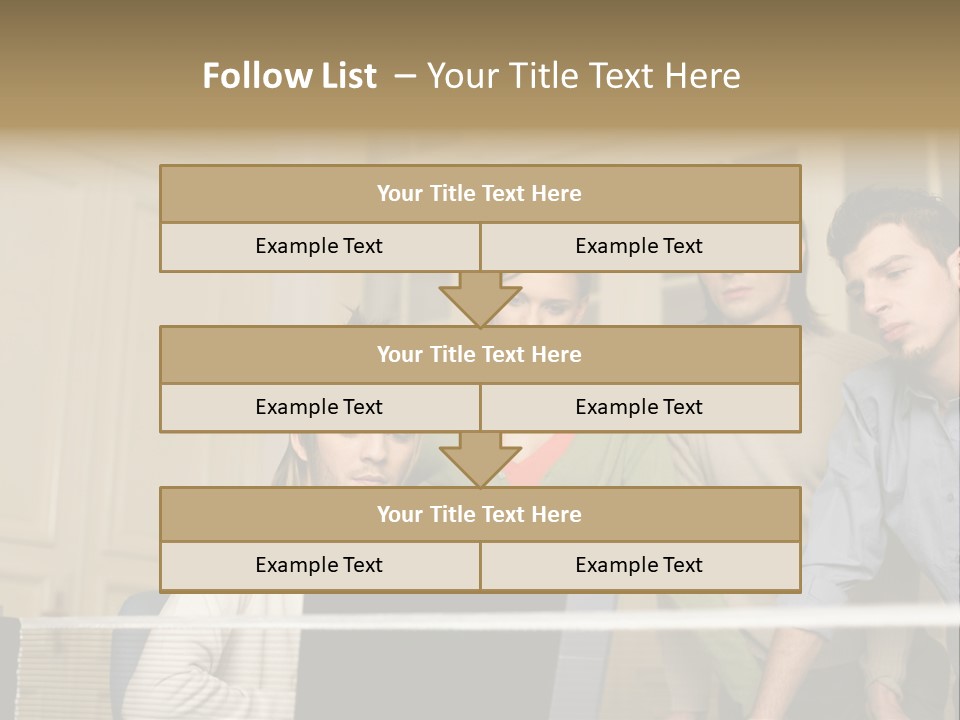 Colleagues Looking At Laptop Computer PowerPoint Template