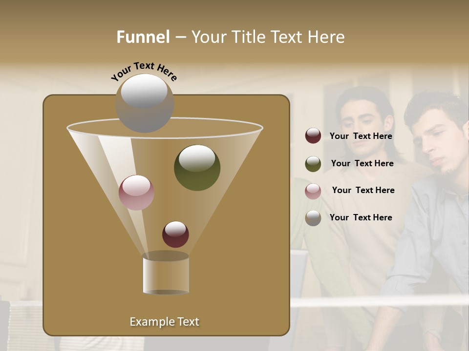 Colleagues Looking At Laptop Computer PowerPoint Template
