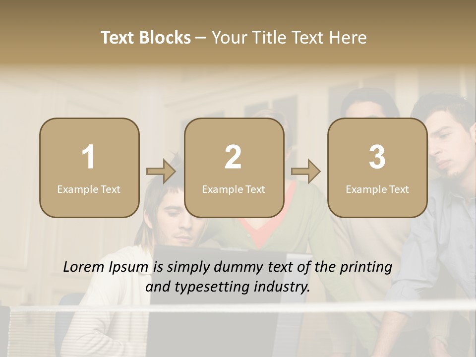 Colleagues Looking At Laptop Computer PowerPoint Template