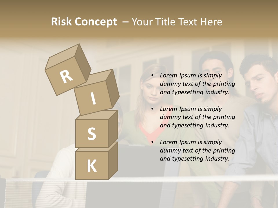 Colleagues Looking At Laptop Computer PowerPoint Template