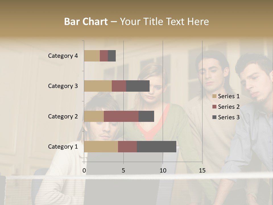 Colleagues Looking At Laptop Computer PowerPoint Template