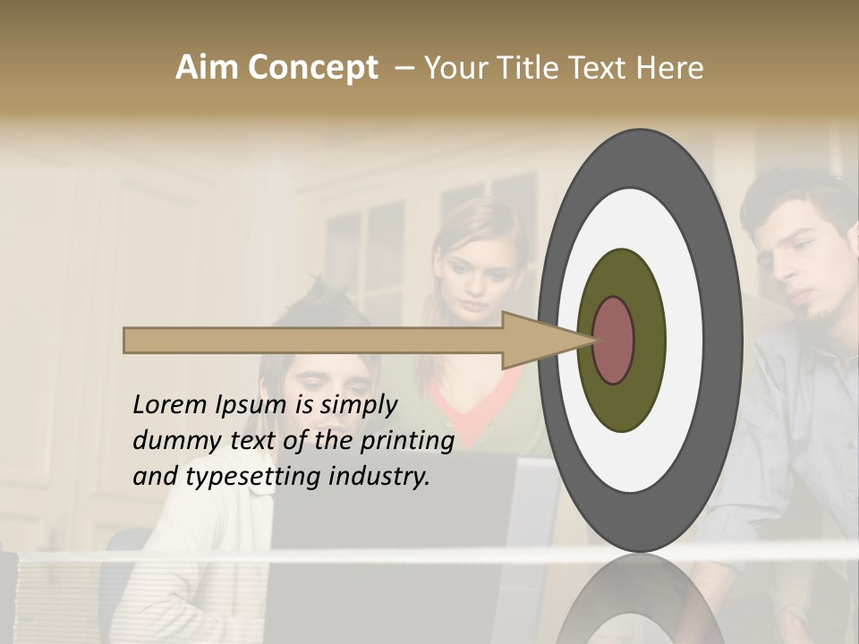Colleagues Looking At Laptop Computer PowerPoint Template