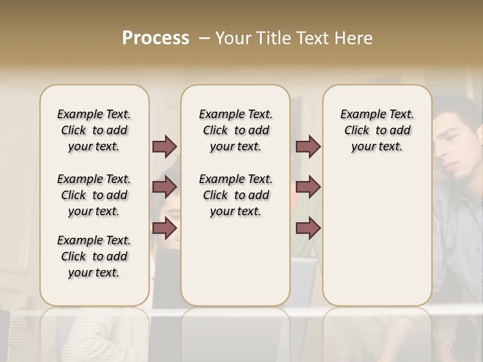 Colleagues Looking At Laptop Computer PowerPoint Template