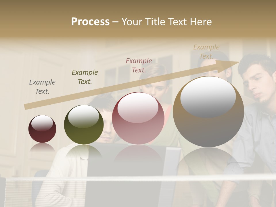 Colleagues Looking At Laptop Computer PowerPoint Template