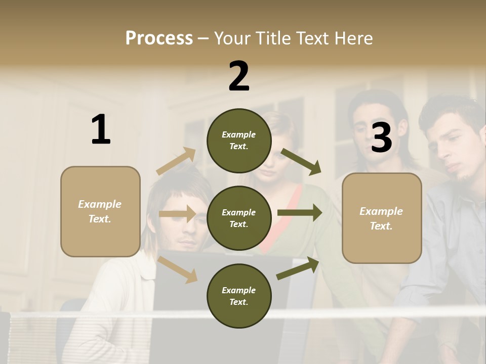 Colleagues Looking At Laptop Computer PowerPoint Template