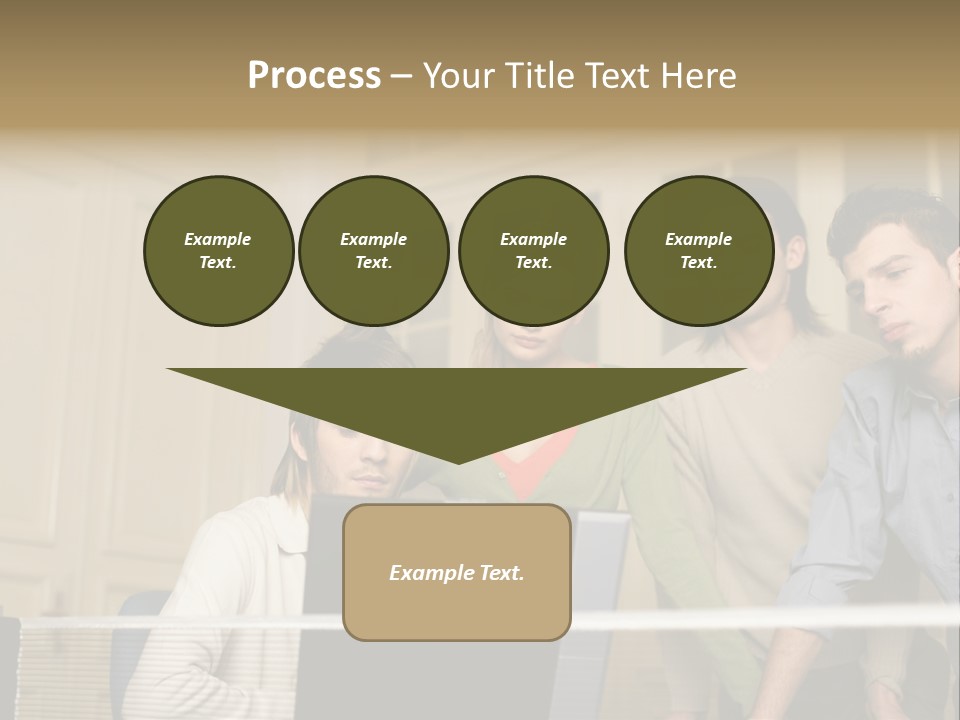 Colleagues Looking At Laptop Computer PowerPoint Template