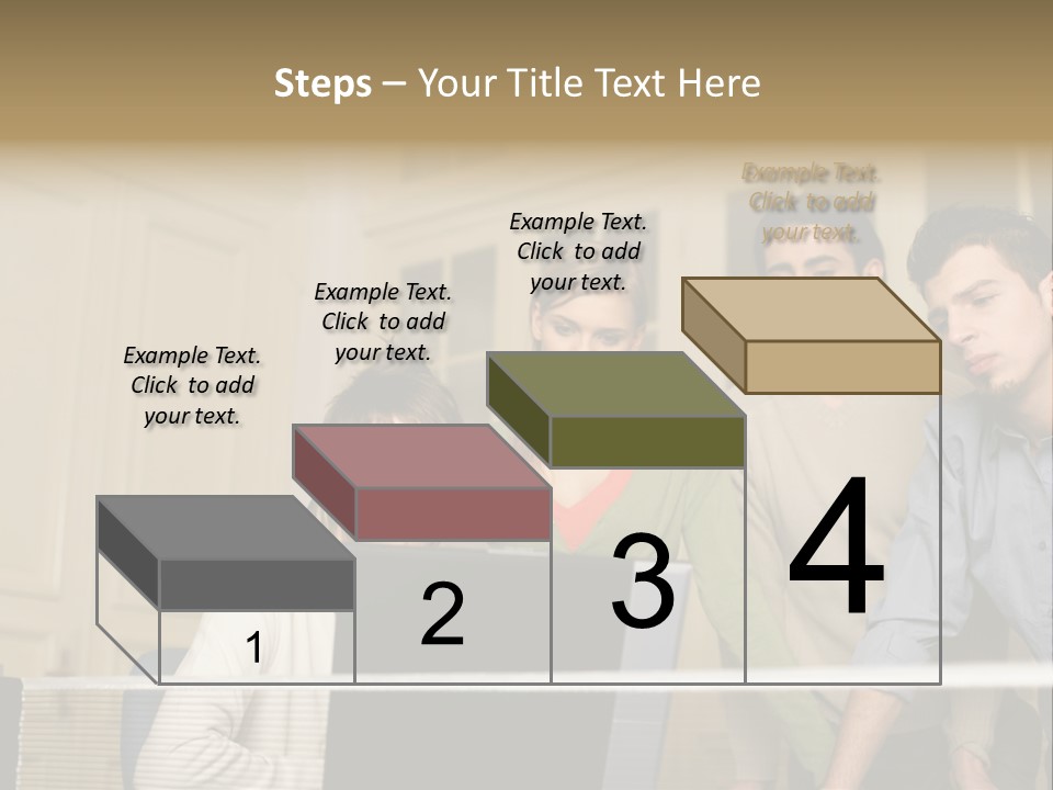 Colleagues Looking At Laptop Computer PowerPoint Template
