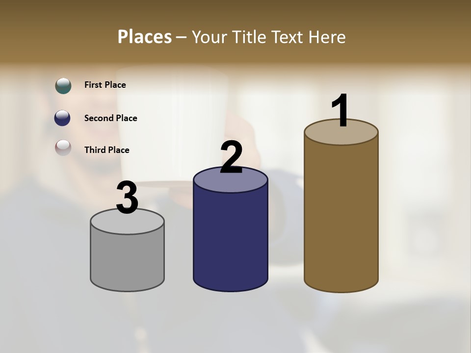 Man Offering Coffee Cup PowerPoint Template