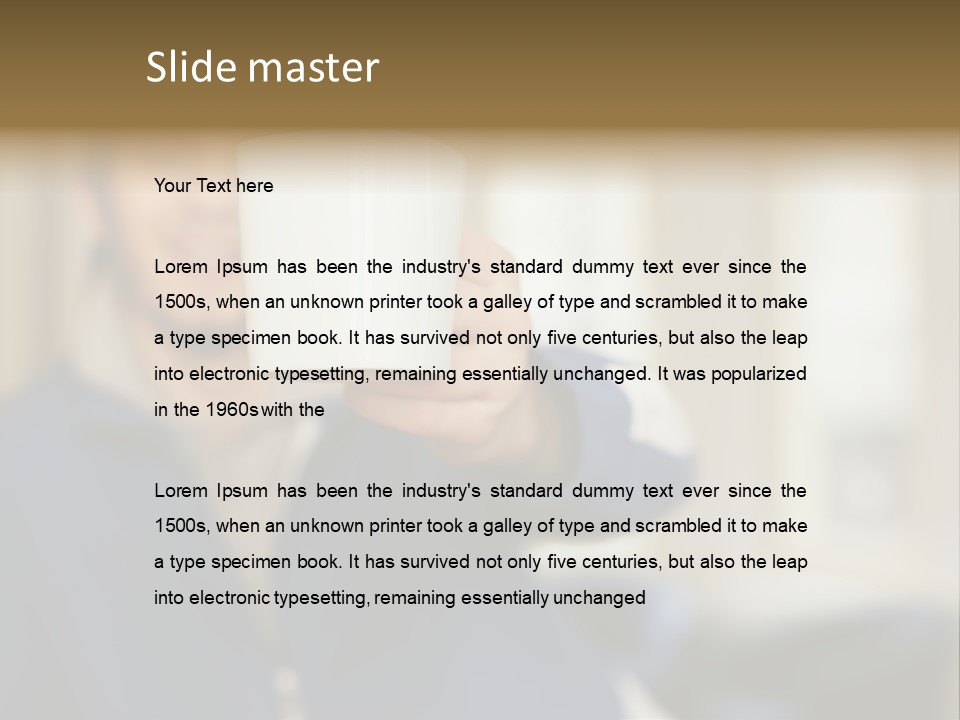 Man Offering Coffee Cup PowerPoint Template