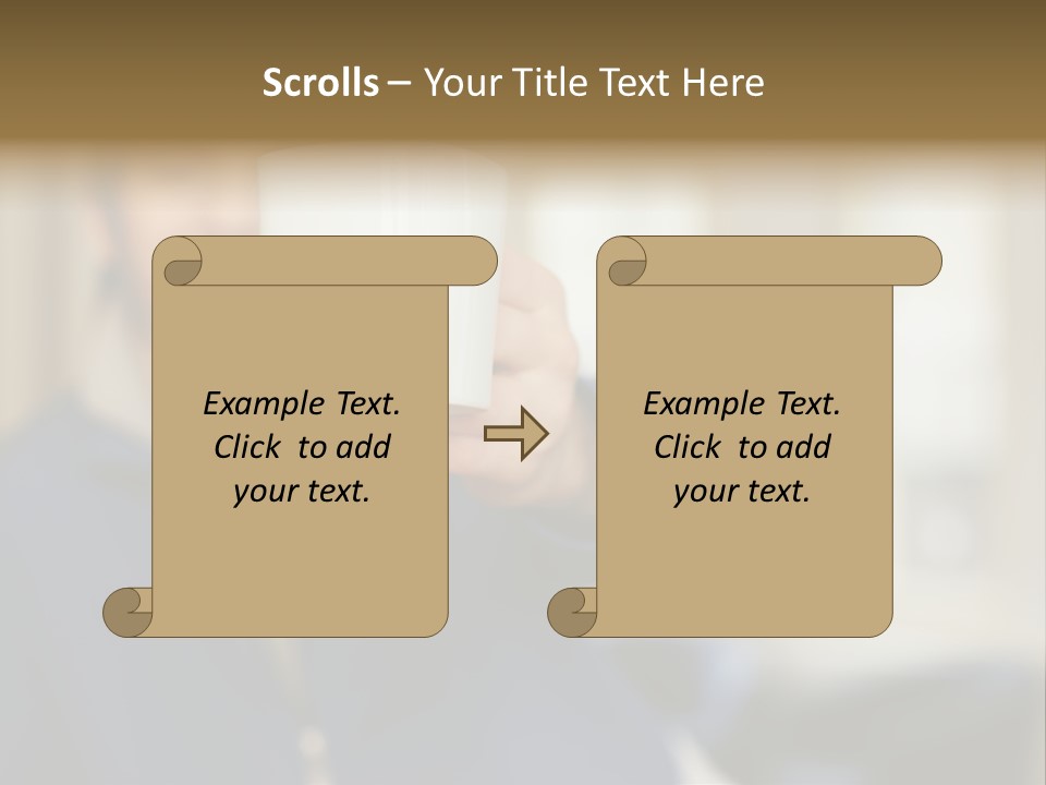 Man Offering Coffee Cup PowerPoint Template