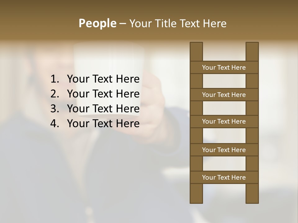 Man Offering Coffee Cup PowerPoint Template