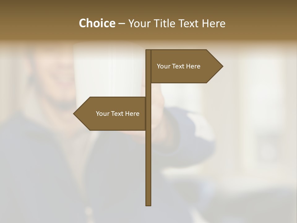 Man Offering Coffee Cup PowerPoint Template