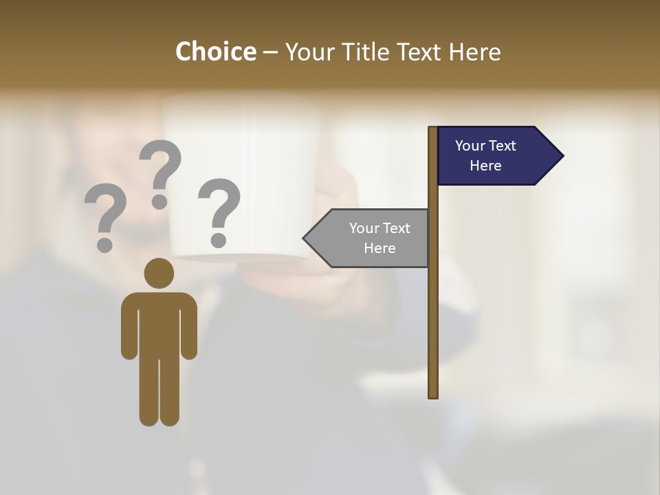 Man Offering Coffee Cup PowerPoint Template