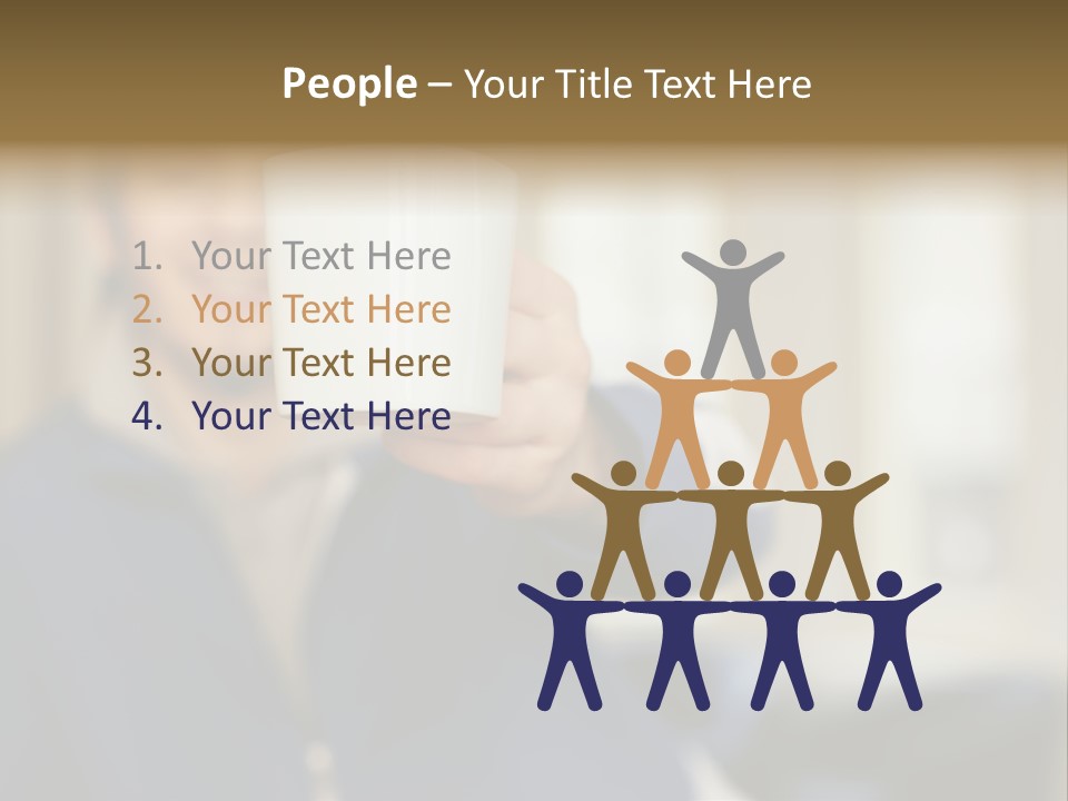 Man Offering Coffee Cup PowerPoint Template