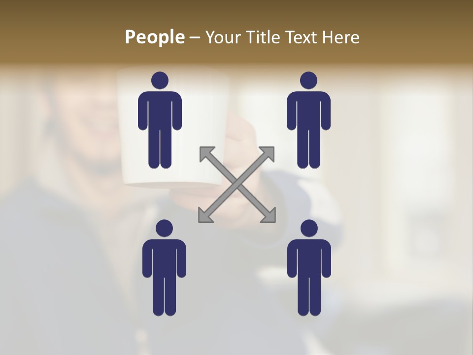 Man Offering Coffee Cup PowerPoint Template