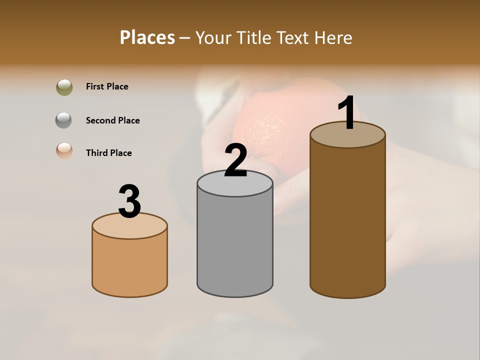 Man Sitting On Floor Holding An Orange PowerPoint Template