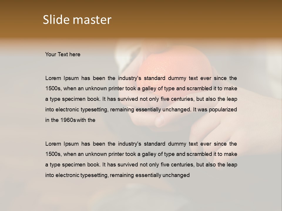 Man Sitting On Floor Holding An Orange PowerPoint Template