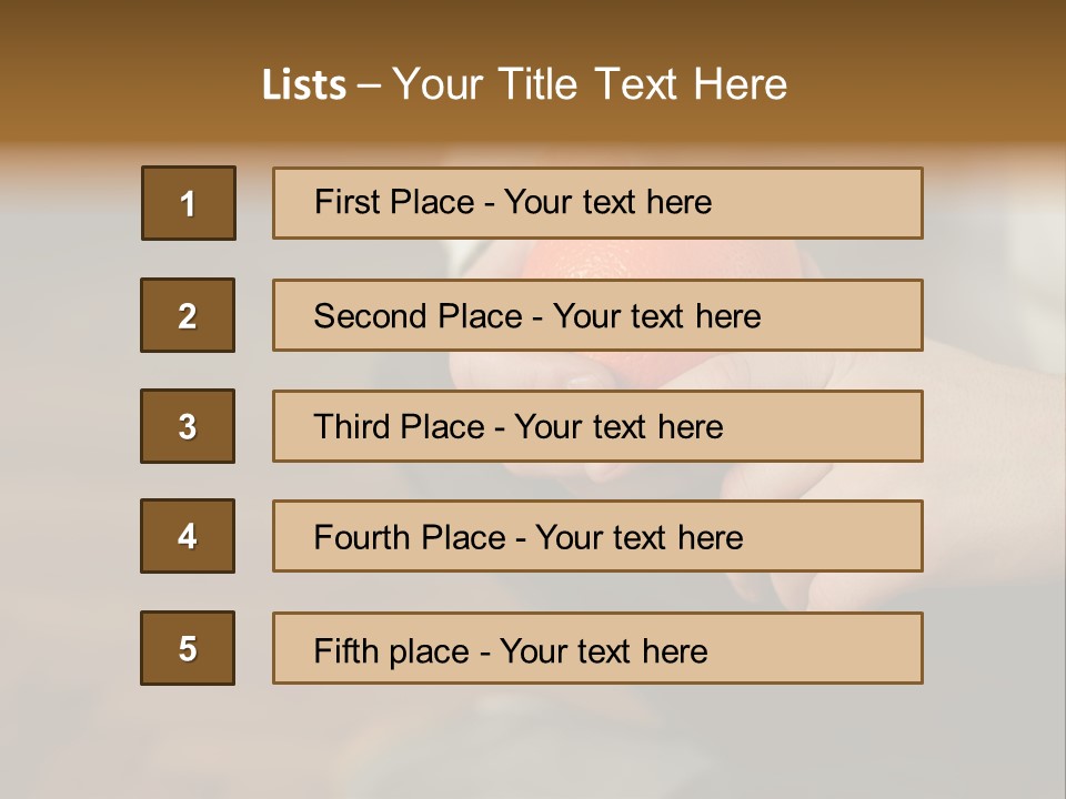 Man Sitting On Floor Holding An Orange PowerPoint Template