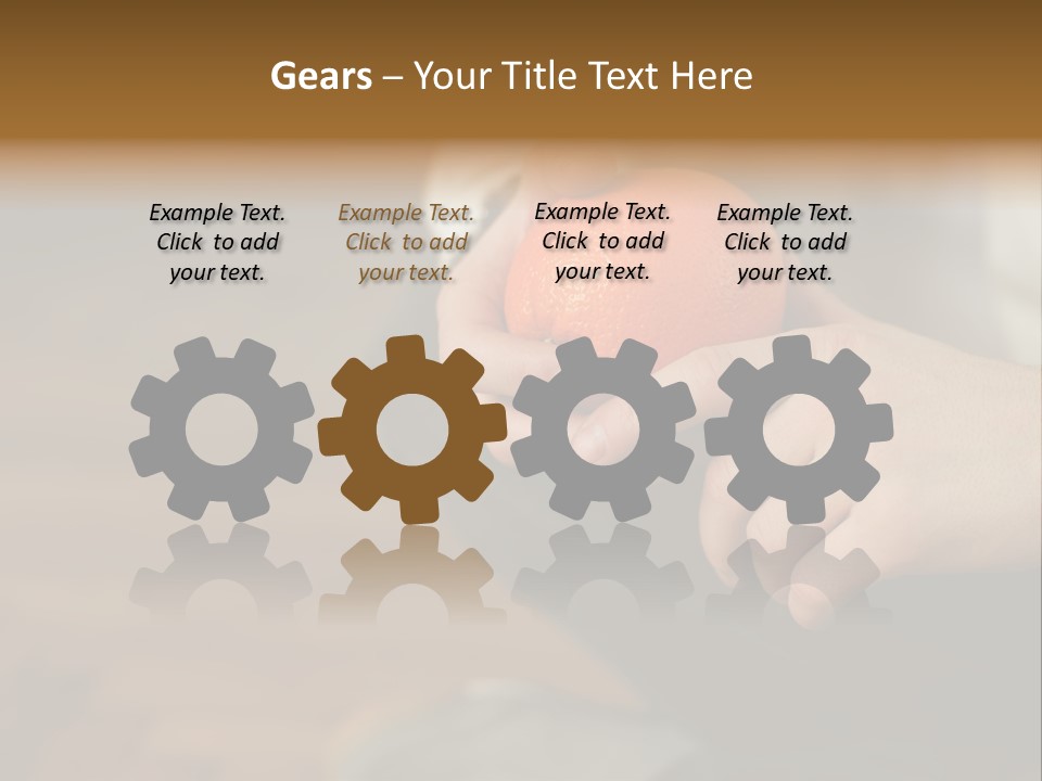 Man Sitting On Floor Holding An Orange PowerPoint Template