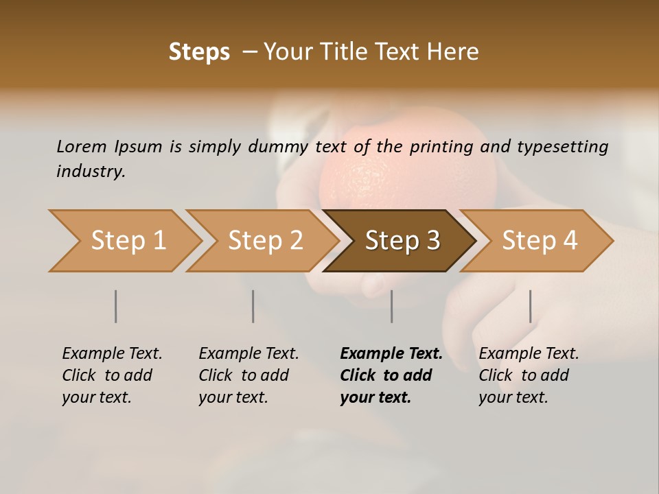 Man Sitting On Floor Holding An Orange PowerPoint Template
