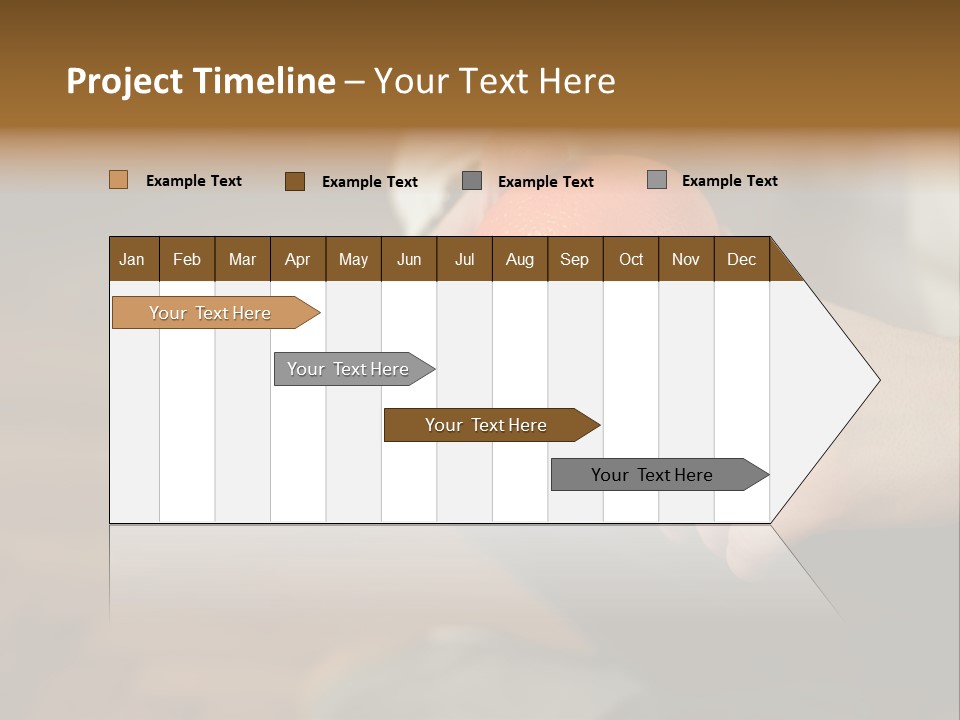 Man Sitting On Floor Holding An Orange PowerPoint Template