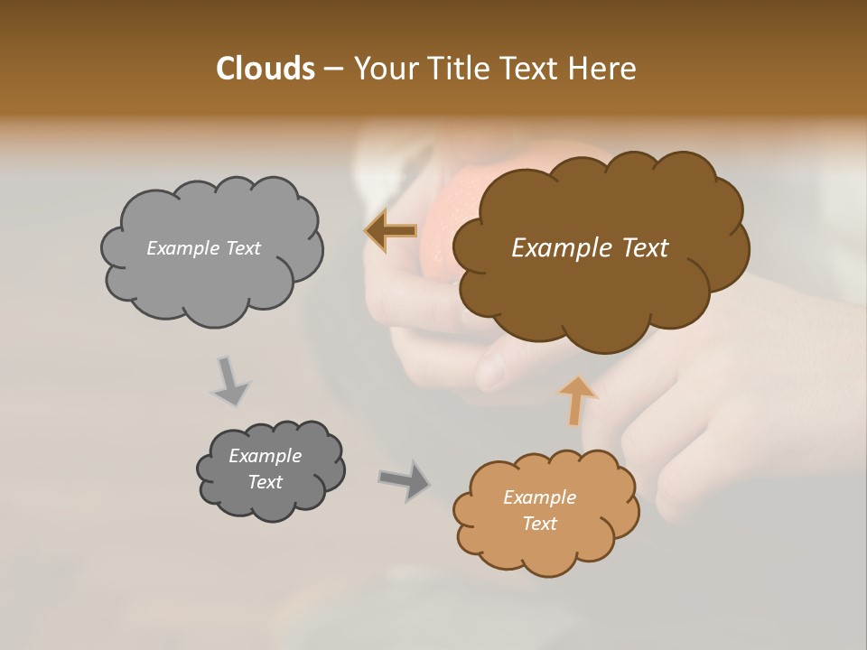 Man Sitting On Floor Holding An Orange PowerPoint Template