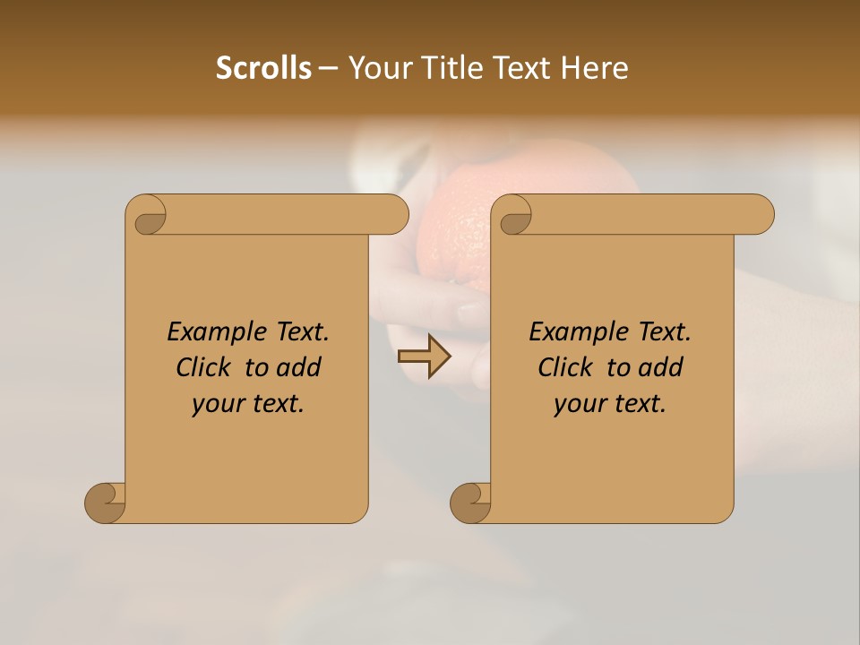 Man Sitting On Floor Holding An Orange PowerPoint Template