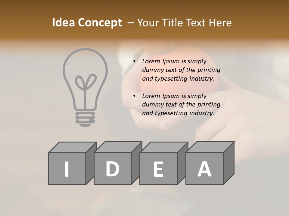 Man Sitting On Floor Holding An Orange PowerPoint Template