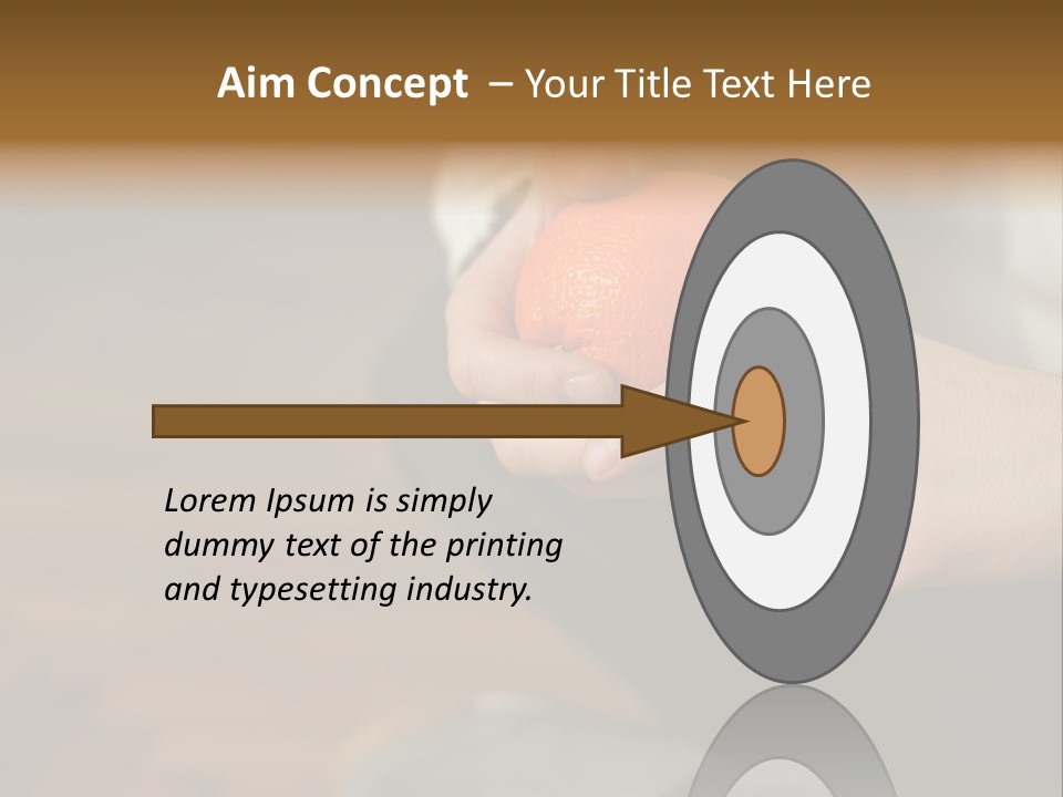 Man Sitting On Floor Holding An Orange PowerPoint Template