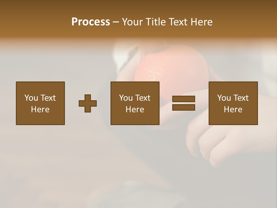 Man Sitting On Floor Holding An Orange PowerPoint Template