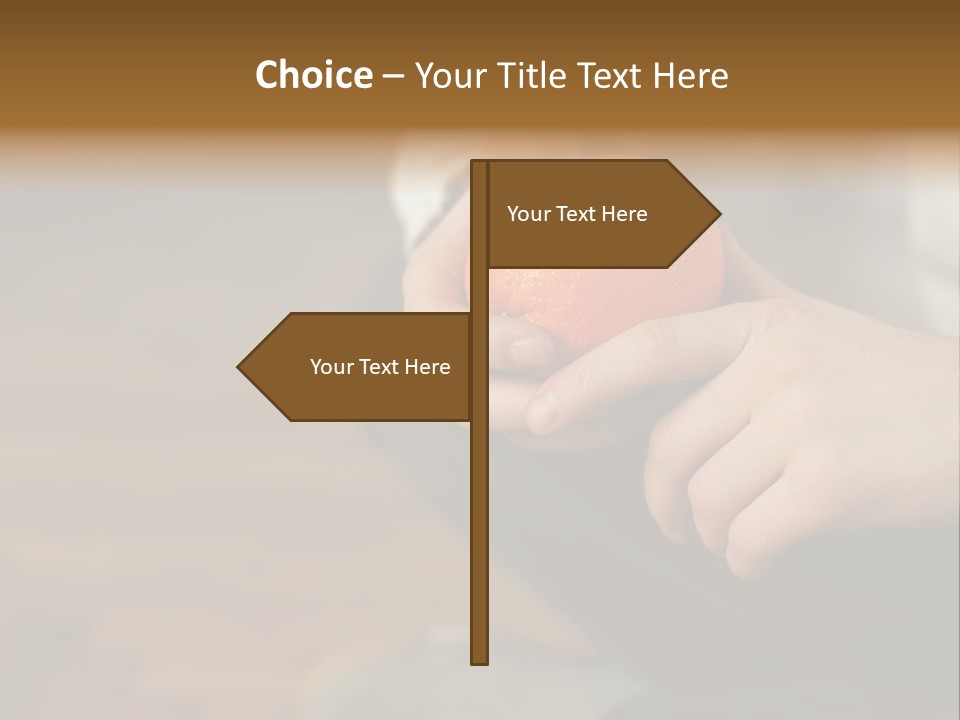 Man Sitting On Floor Holding An Orange PowerPoint Template