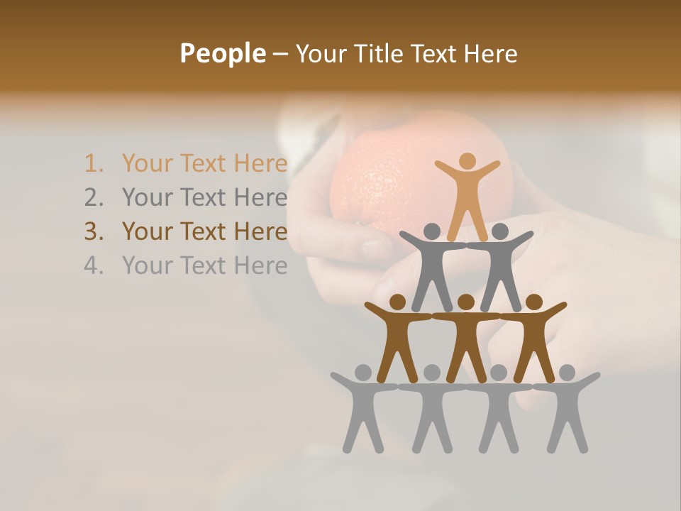 Man Sitting On Floor Holding An Orange PowerPoint Template