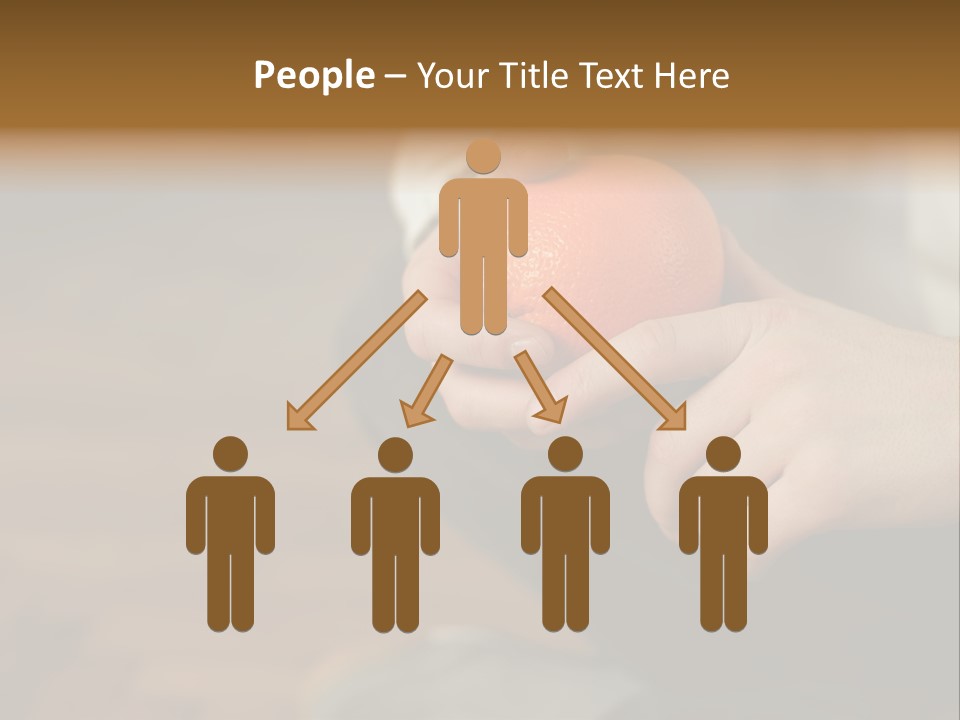 Man Sitting On Floor Holding An Orange PowerPoint Template