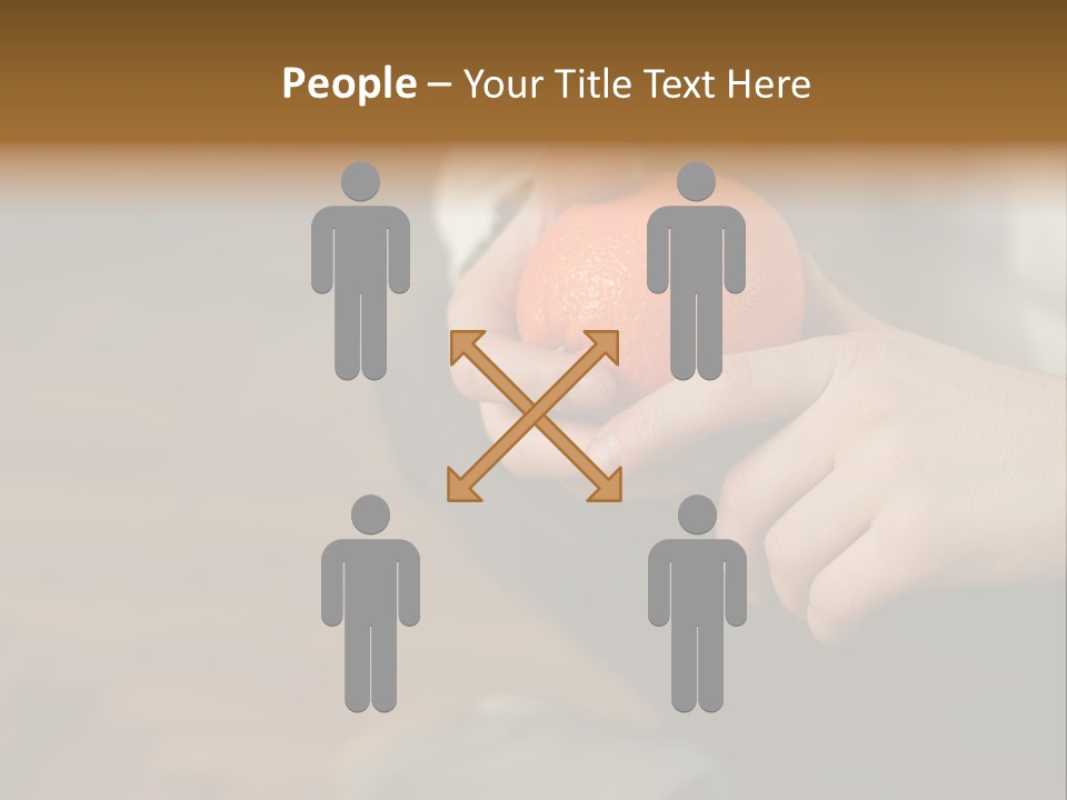 Man Sitting On Floor Holding An Orange PowerPoint Template